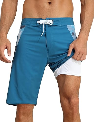unitop Traje de baño para hombre con forro de compresión, 9 pulgadas, pantalones cortos de verano con bolsillo