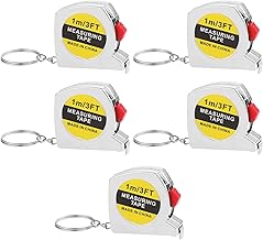 cobee Mini Tape Measure with Keyring, 1 Meter/3 Feet Retractable Measuring Tape Portable Small Sliding Lock Tape Measure Tape Measure Tape 5 Pieces