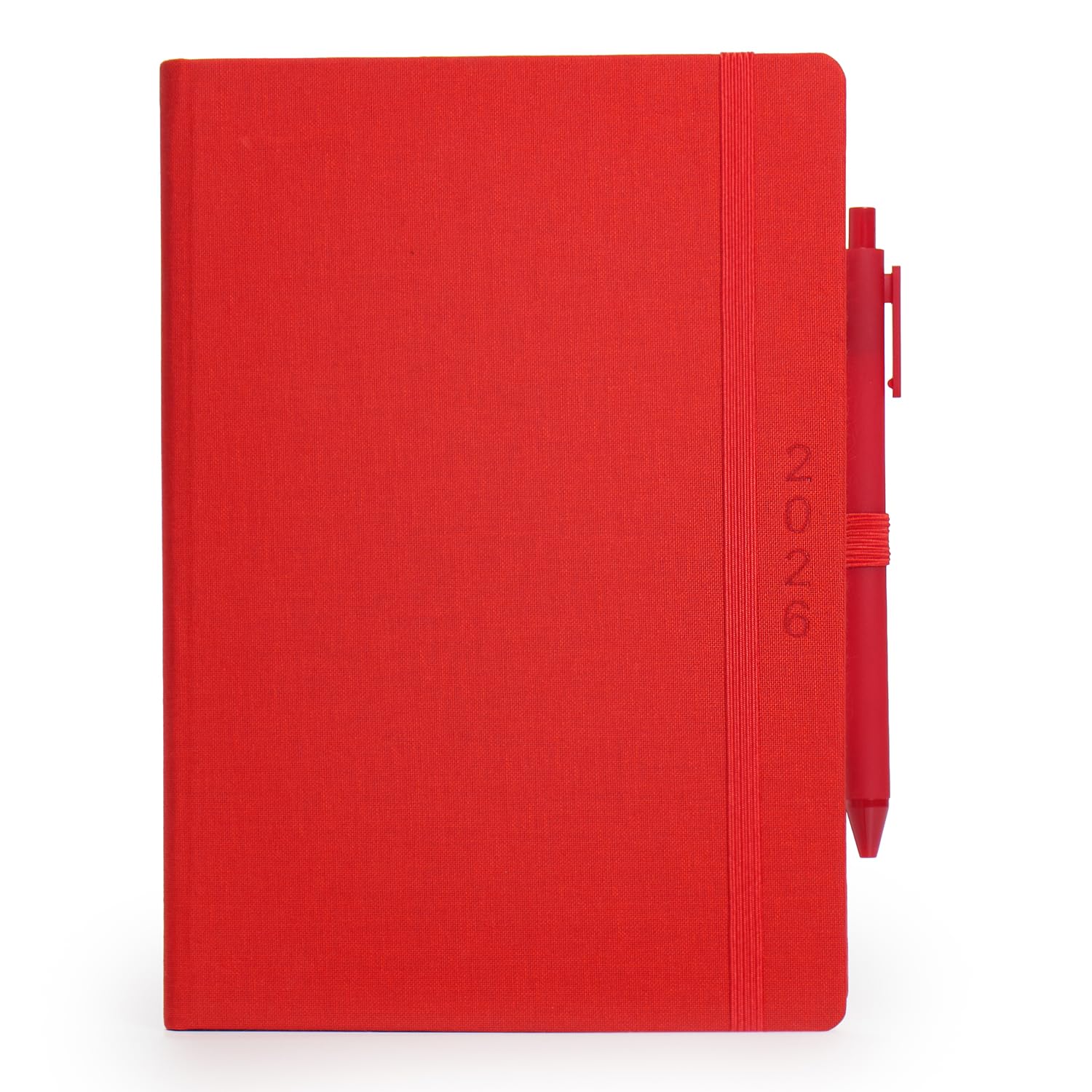Mahavir Fabrica Diary 2026 | A5 Size New Year Diary with Pen | One-Day-to-a-Page New Year Diary with Thumb-Cut Indexes, 