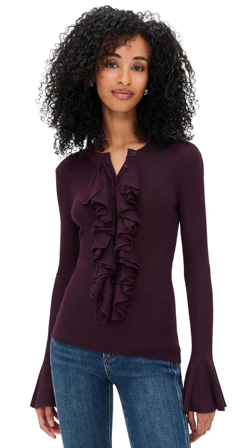 Generation Love Womens Maisie Ruffle Sweater