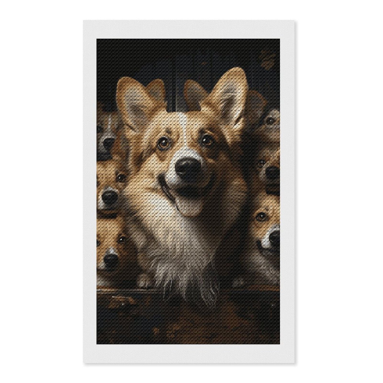 Corgi Pictures Diamond Art Kits for Adults, DIY 5D Diamonds Painting Kits for Beginner, Round Full Drill Diamond Dots Painting, Diamonds Pictures Gem Art and Crafts Wall Decor 12"x20"