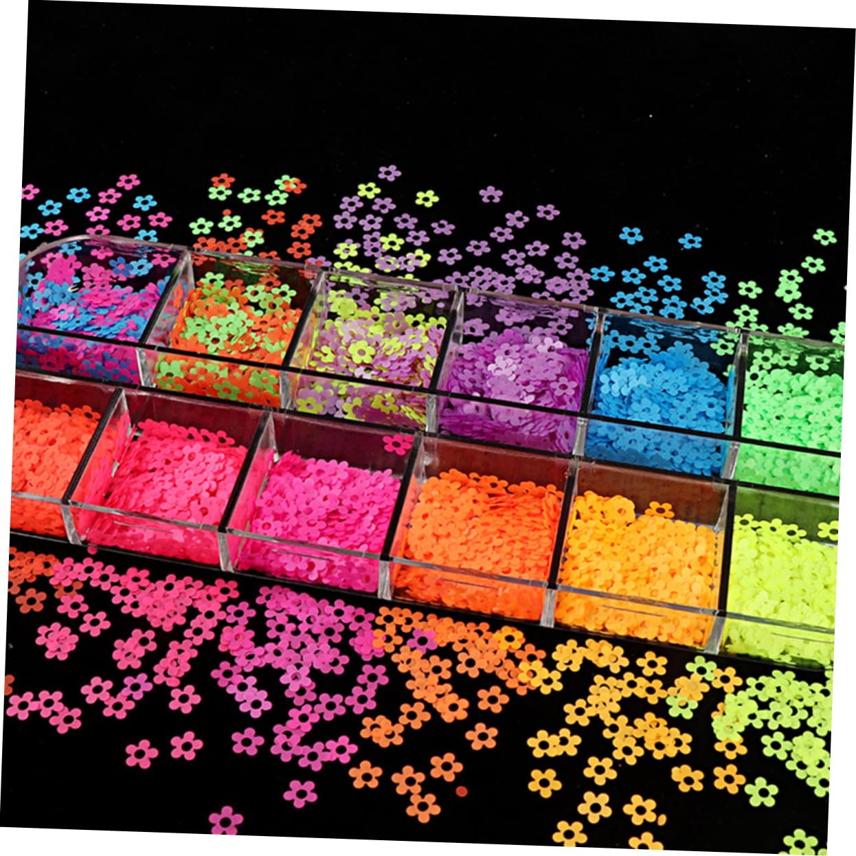 Gogogmee 2-Pack Manicure Confetti Nails Manicure Decoration Glitter Nail Manicure Confetti Sequins Box for Women Girls Ladies