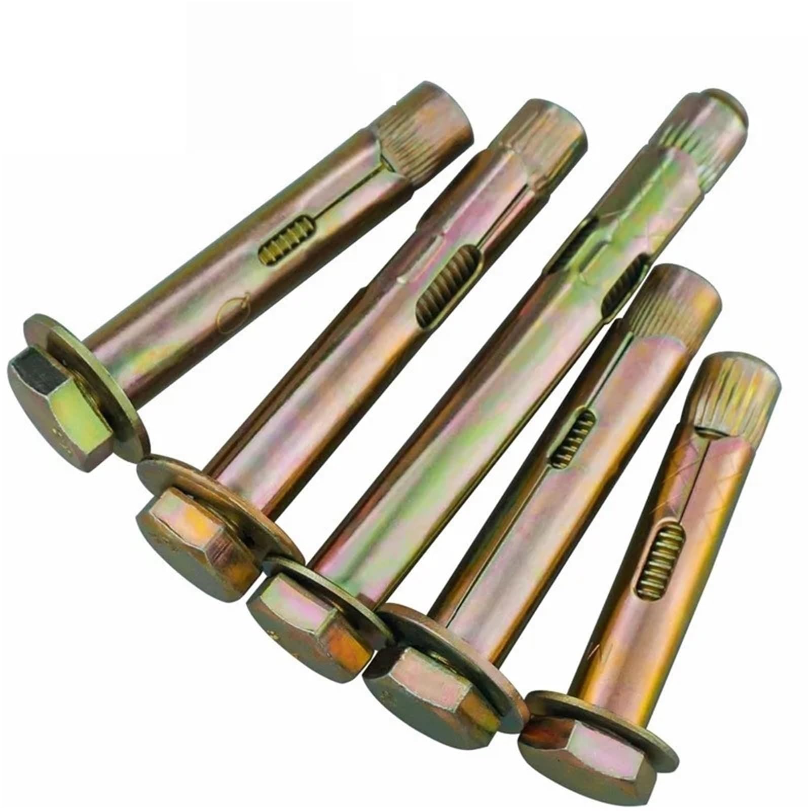 Pernos De Expansión M6 M8 M10 M12 M16 Pernos de expansión hexagonales exteriores acero al carbono galvanizados Manga anclaje hormigón(M8x180mm 5pcs)