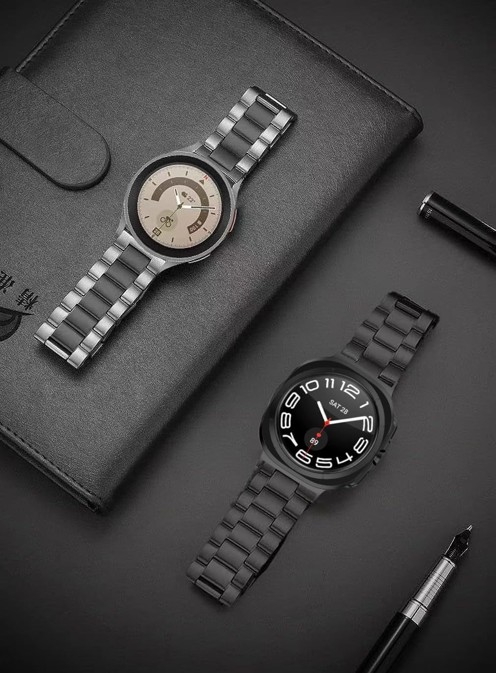 Metal Bands for Galaxy Watch 8 Classic Band 46mm/Samung Galaxy Watch 8 40mm/44mm 2025, One Click No Gap Business Stainless Steel Wristband Replacement Strap for Men Women - Image 6