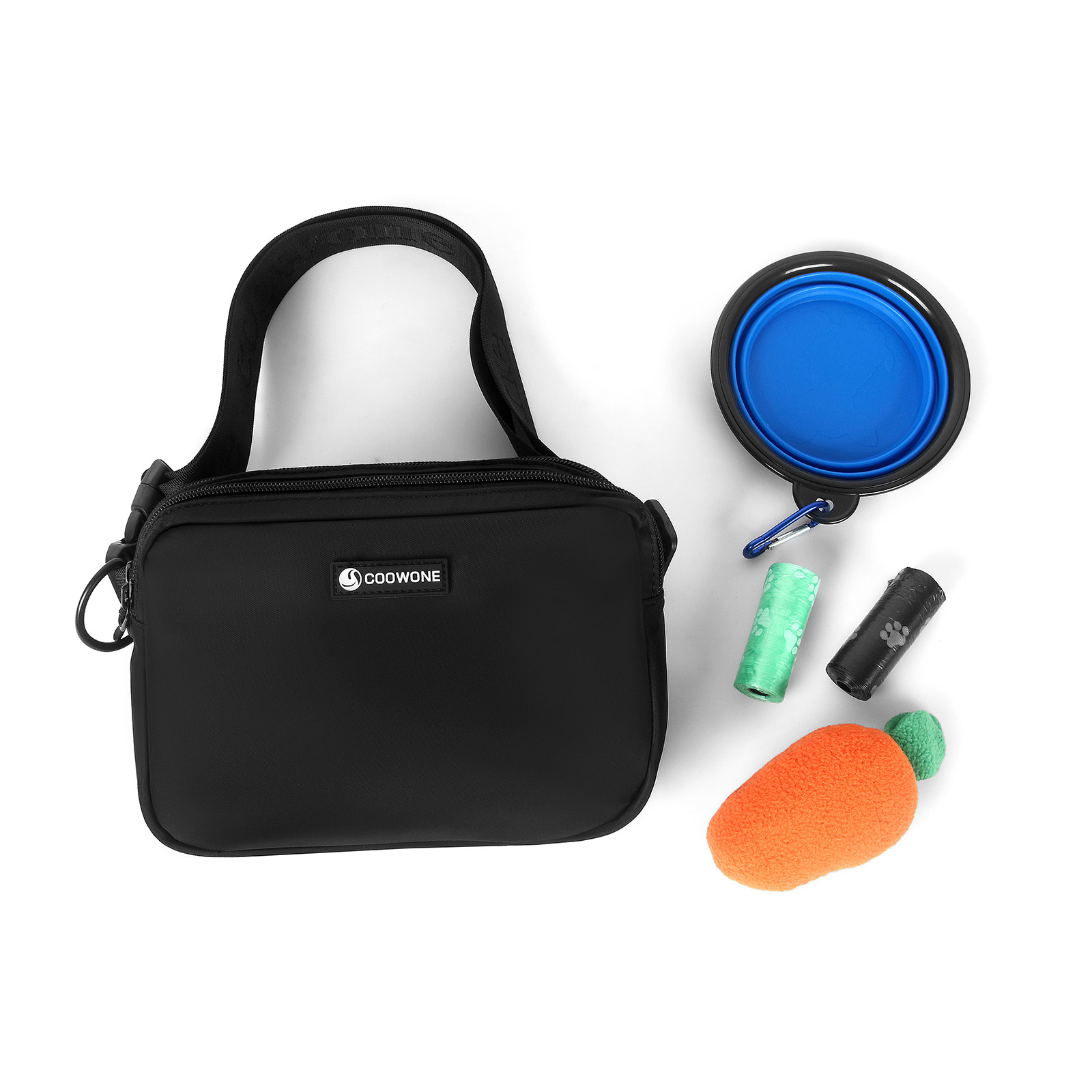 COOWONE Dog Training Treat Pouch - Fanny Pack With Poop Bag Dispenser For Walking & Training