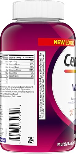 Vista 10 de Centrum Tableta multivitamínica para mujer, suplemento multivitamínico/multimineral con hierro, vitamina D3, vitaminas B y antioxidantes vitaminas C