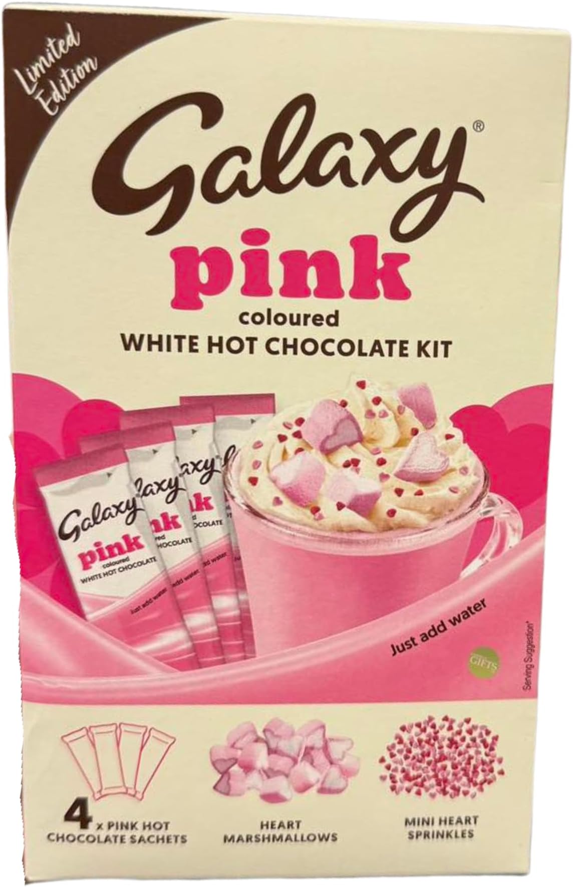 Galaxy Pink White Hot Chocolate Kit - Creamy White Drinking Chocolate Mix, Sweet Indulgent Hot Drink Set, Gift-Ready Chocolate Beverage Kit
