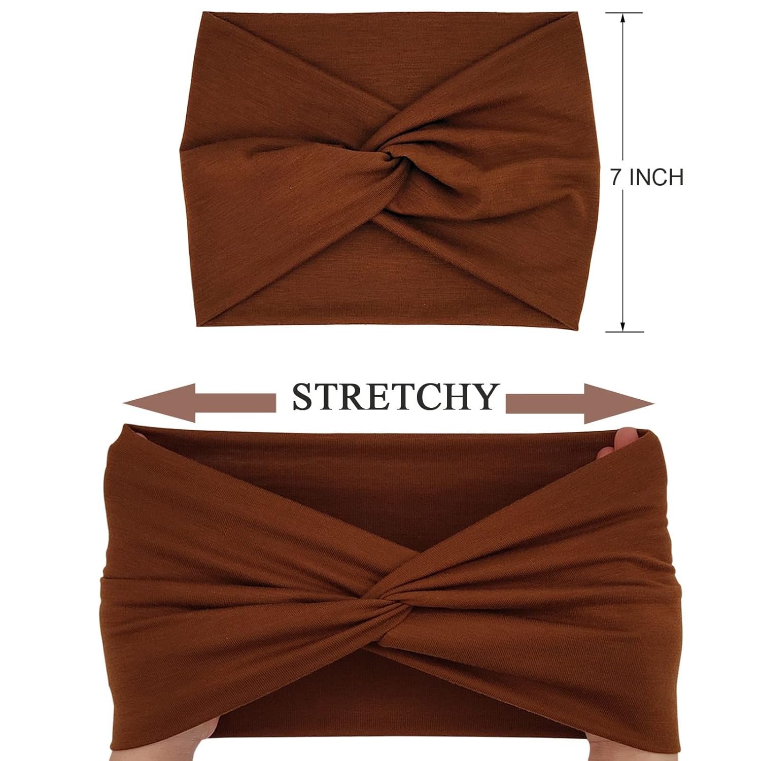 Wide Headbands For Women Extra Large Headband Twisted Knot Head Bands For Women's Hair Band Scarf Turban Accessories 6 Pack - Image 5