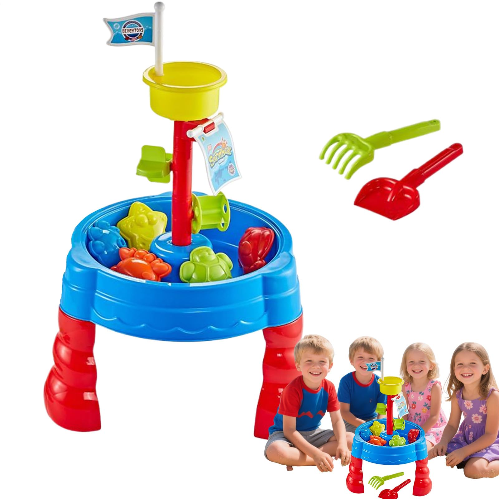 Tavolo Sabbia Sensoriale Tavolo | Giocattolo Attività Apprendimento Esterno per Bambini da Giardino Spiaggia Cortile Prato