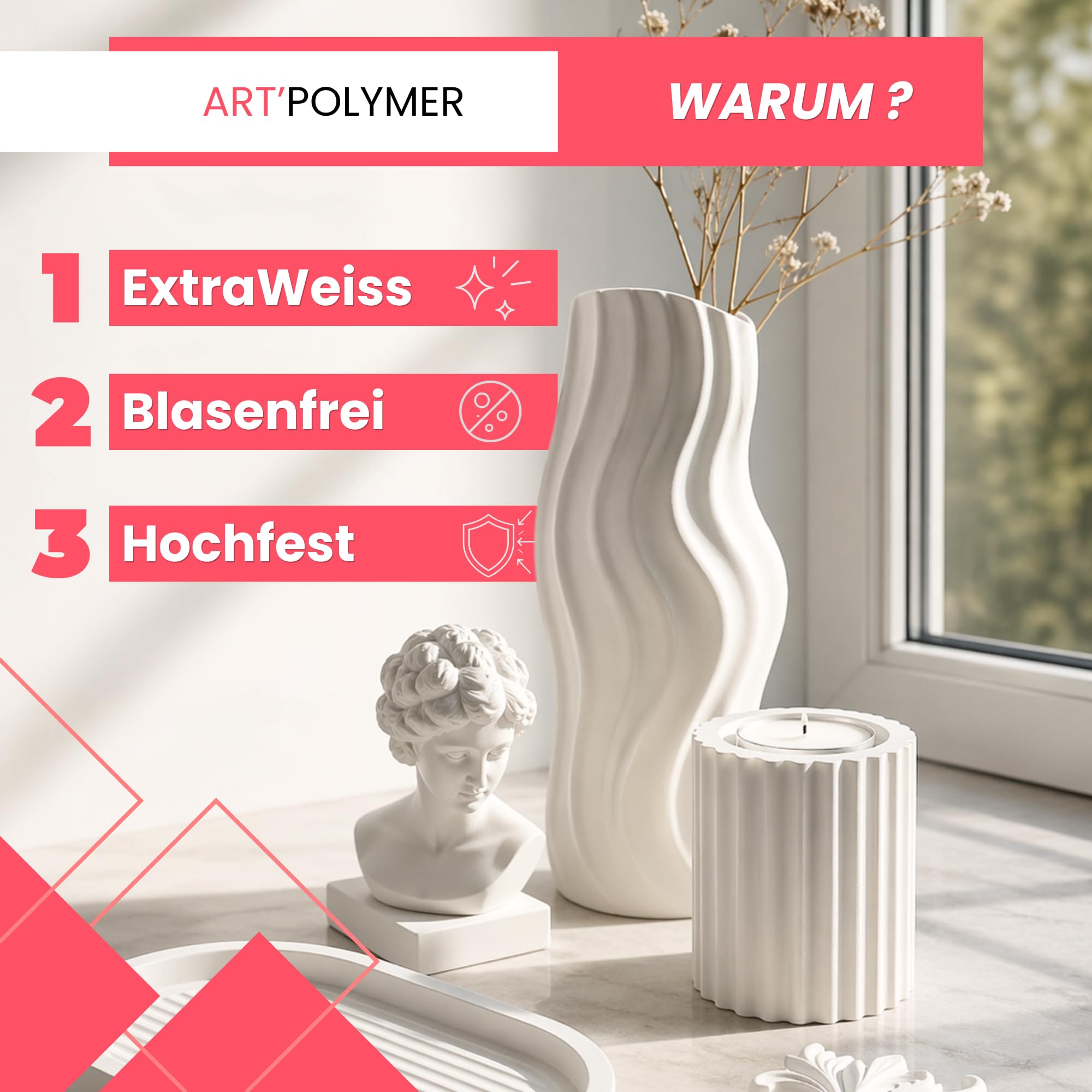 ART'POLYMER - Pasta polimerica minerale, 6 kg, per stampi in silicone | Confezione grande per officine, corsi e applicazioni frequenti. Asciugatura all'aria