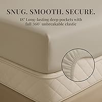 Vista 7 de Sacred Thread Juego de sábanas de 6 piezas de rayón derivado de bambú, juego de ropa de cama y fundas de almohada con bolsillos profundos, ropa