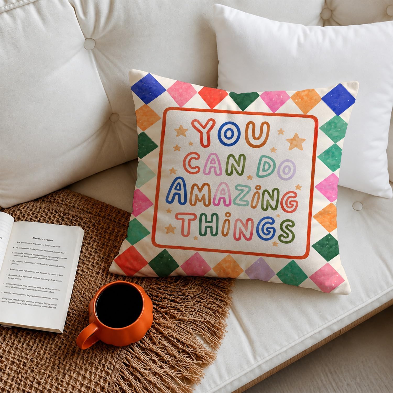 Boho Inspirational Kids Nursery Pillow Covers 18x18