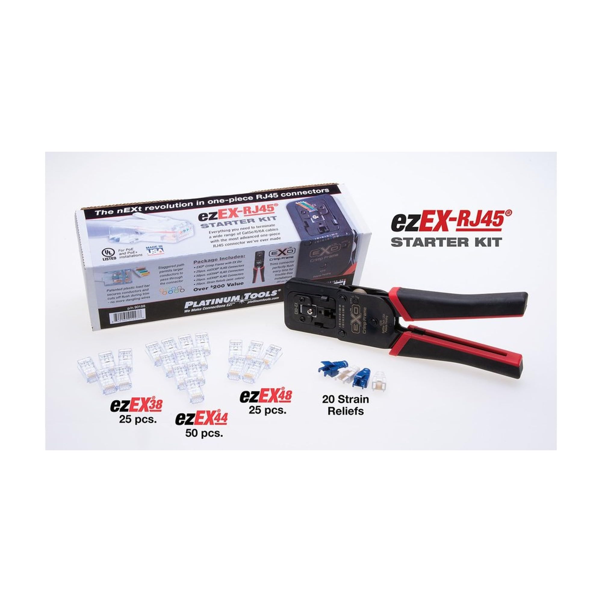 Platinum Tools 90188 ezEX Starter Kit, Modular Connector for
