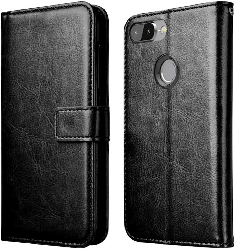 XORB® Flip Cover PU Leather Case Premium Luxury Revel Touch Defender Wallet Cover for Redmi 6 [Black]