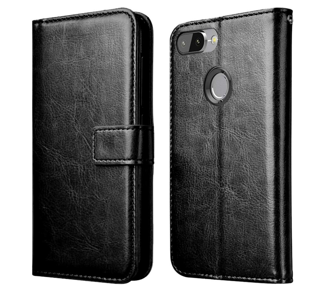 XORB® Flip Cover PU Leather Case Premium Luxury Revel Touch Defender Wallet Cover for Redmi 6 [Black]