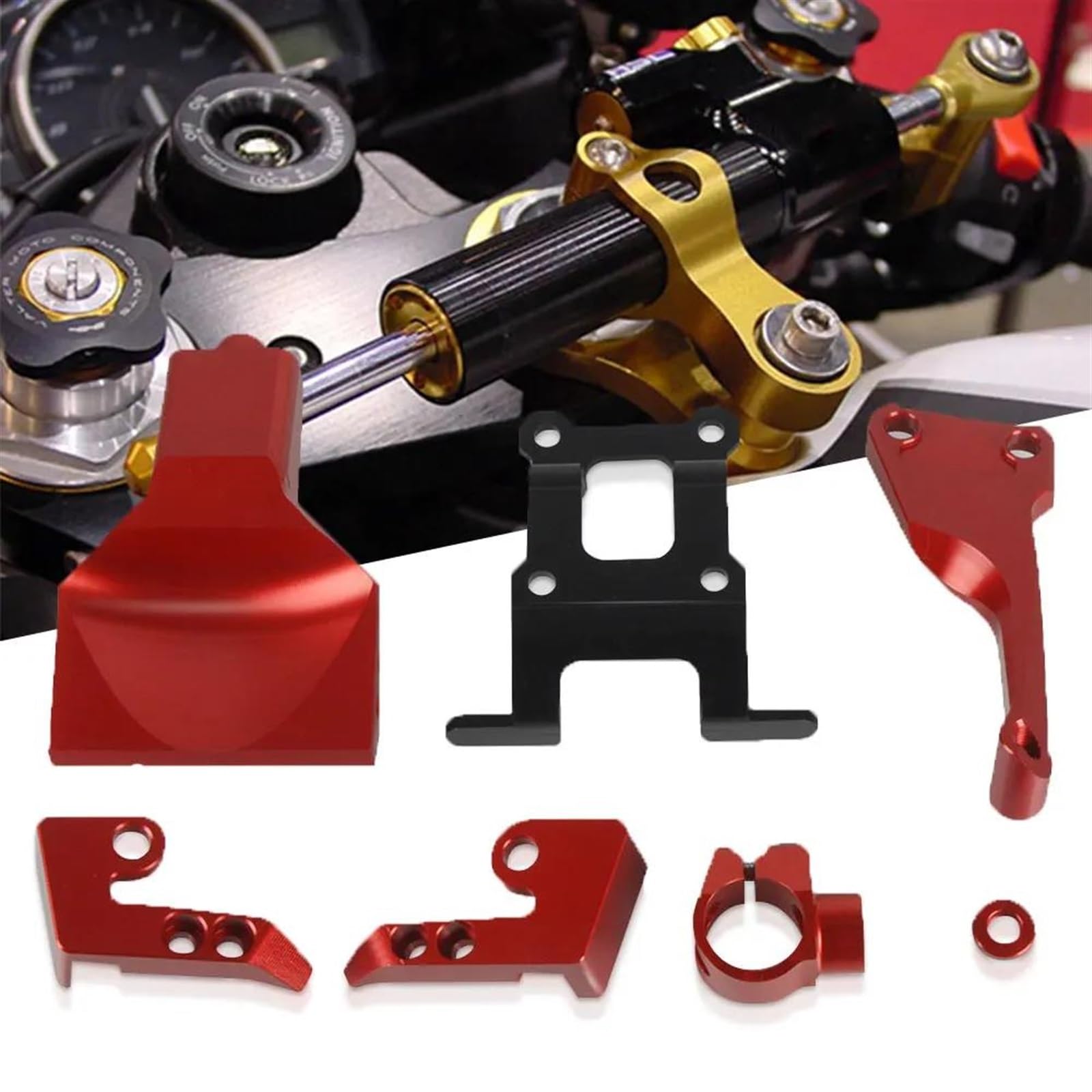 Support d'amortisseur de stabilisation direction moto pour conduite sportive MT07 - 3