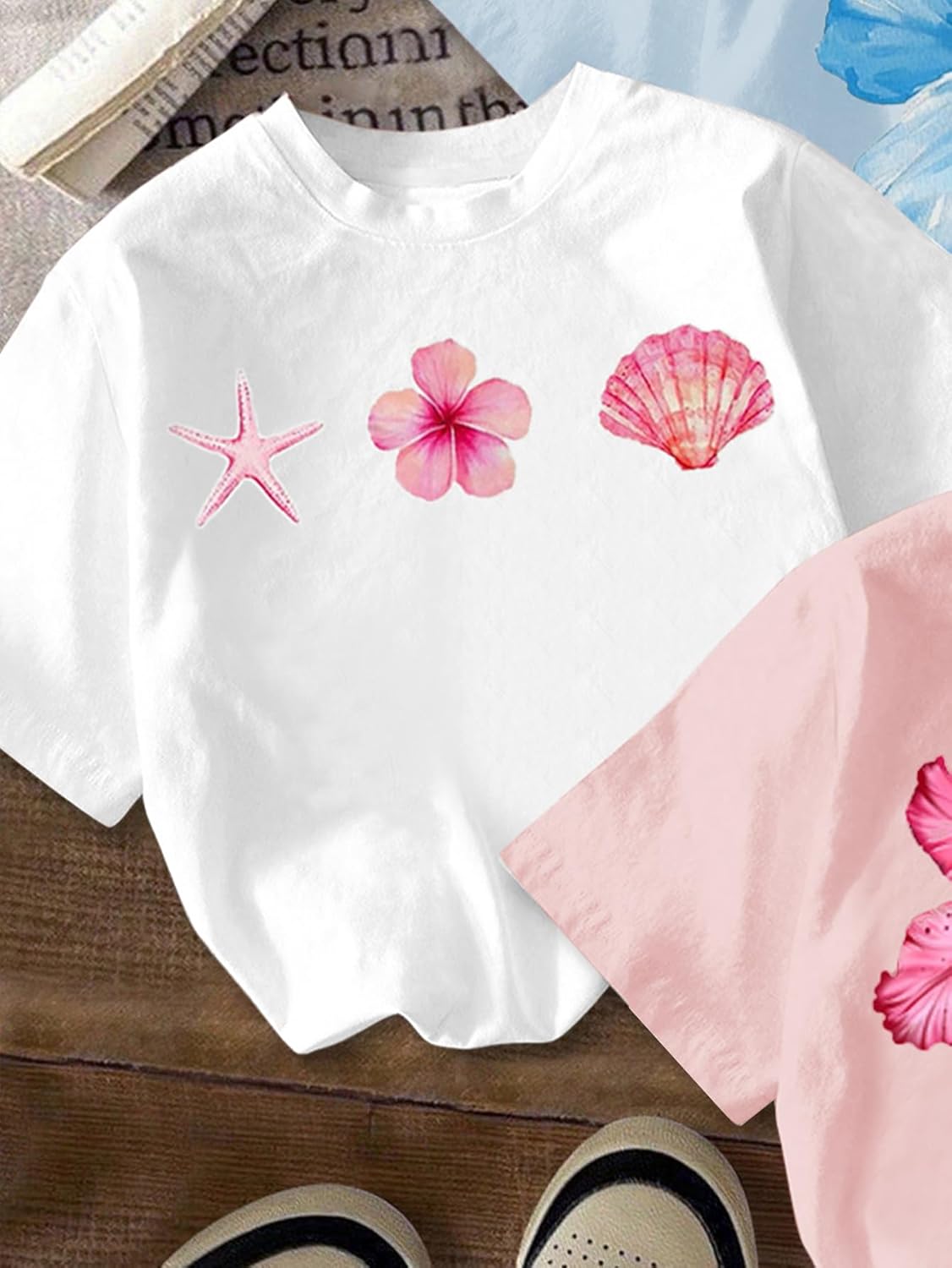 RoseSeek Girl's Bow Cherry Graphic Tees Short Sleeve Crewneck Cute T Shirts Tops for Teens Summer Tops