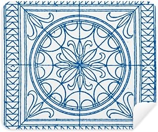 Talavera Style Decorative Blue Pattern Cleaning Cloth Screen Cleaner 2pcs Suede Fabric