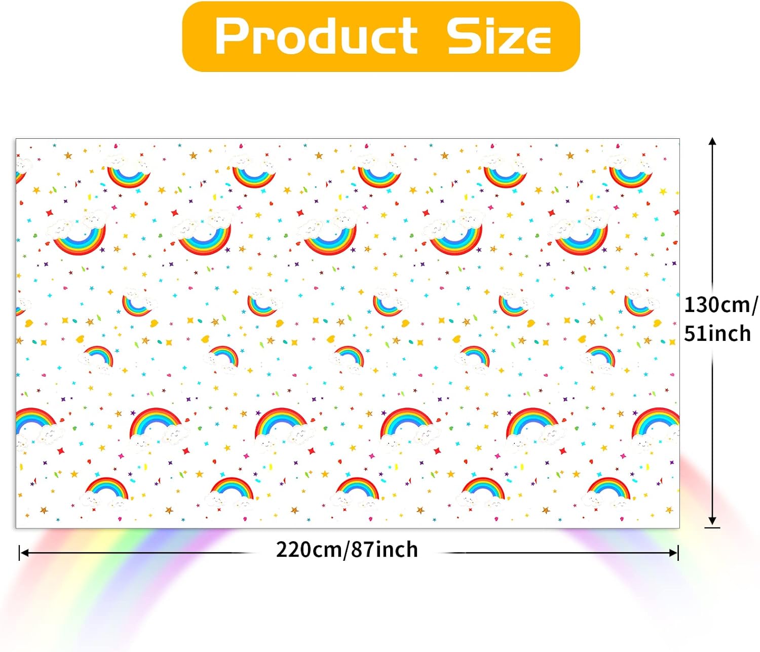 PHOGARY 3 Pieces Rainbow Tablecloths, Plastic Table Covers Rainbow Clouds Tablecloth Colorful Disposable Rectangular Table Cover for Birthday Party Decorations