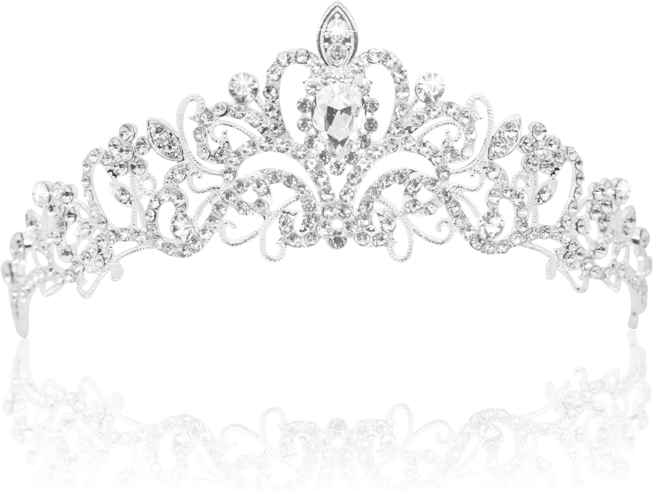 Princess Peach Crown, Fairy Godmother Rapunzel Costume Tiara for Women - Vofler Silver Coronas para 15 Años Hair Accessories for Princess Bride Diaries Party Quinceanera Prom Wedding Birthday Girls