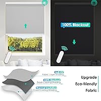 Vista 3 de Allesin Persianas enrollables motorizadas con control remoto para ventanas, persiana enrollable inteligente opaca a pilas, persianas inteligentes