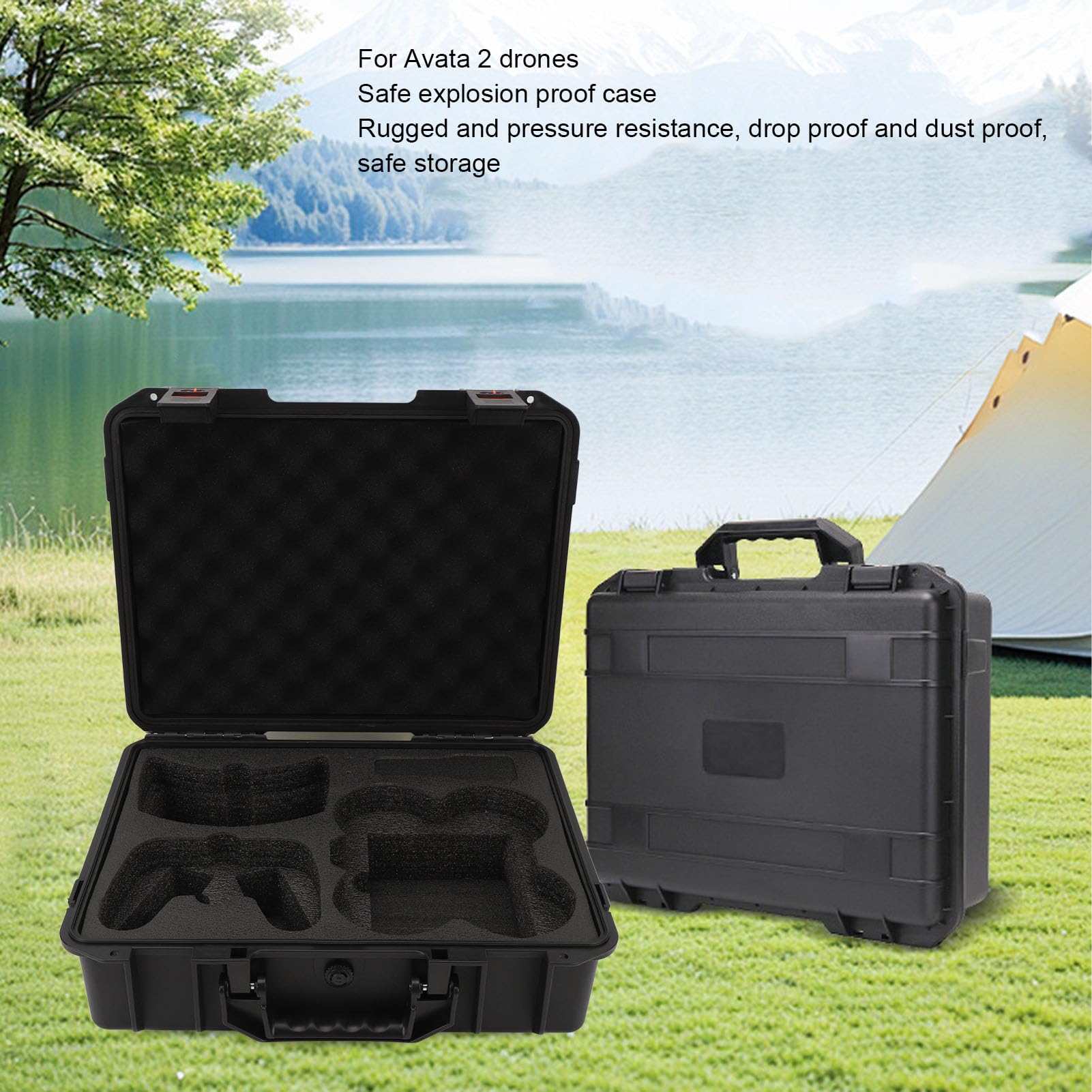 Custodia Rigida per Avata 2 Drone Custodia Protettiva Impermeabile Antiurto per Viaggi 40x32,5x12,5 Cm
