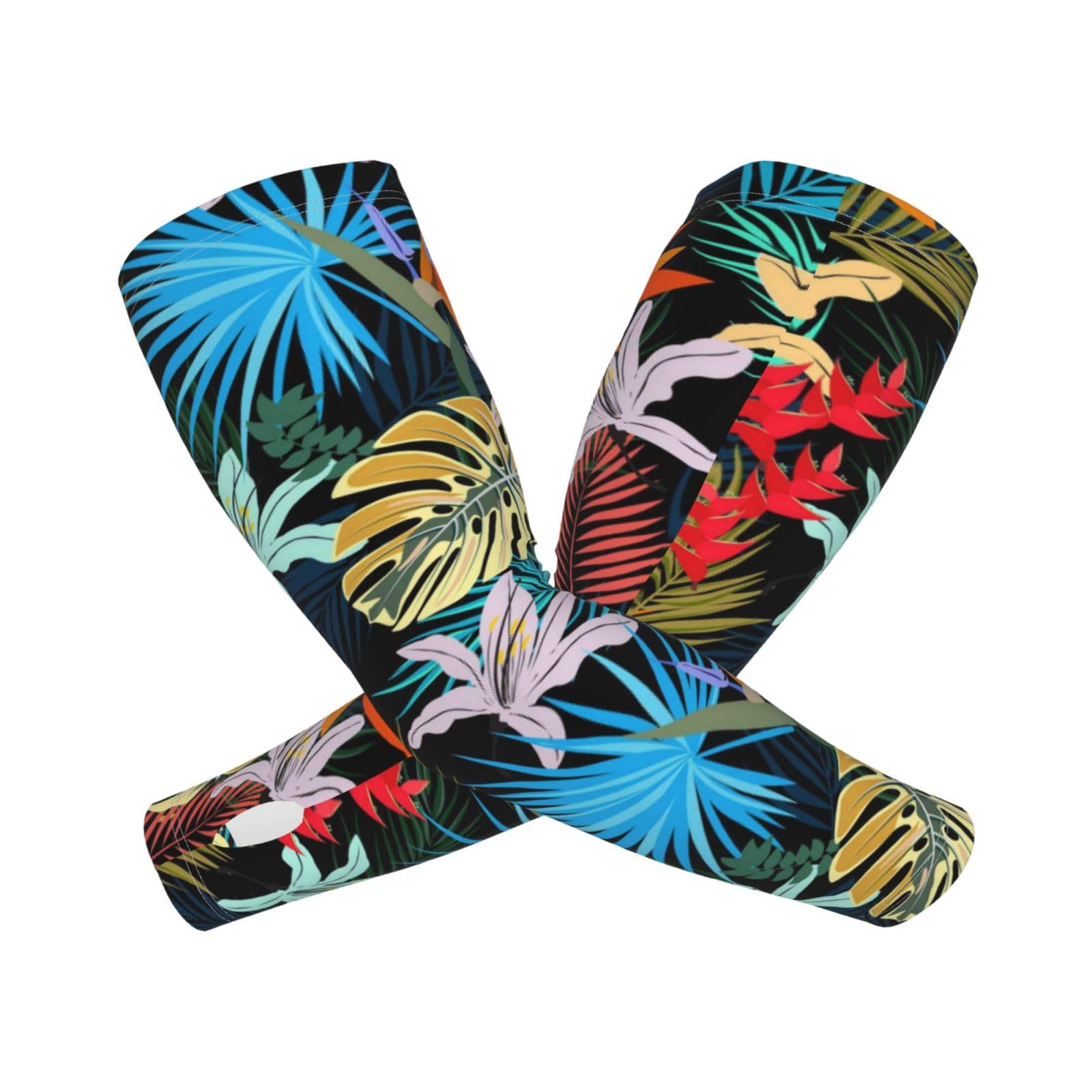ROSIHODE Hawaii Hawaiian Flowers Sun Protection Arm Sleeves Cooling Arm Sleeve Sports Arm Sleeves for Men Women
