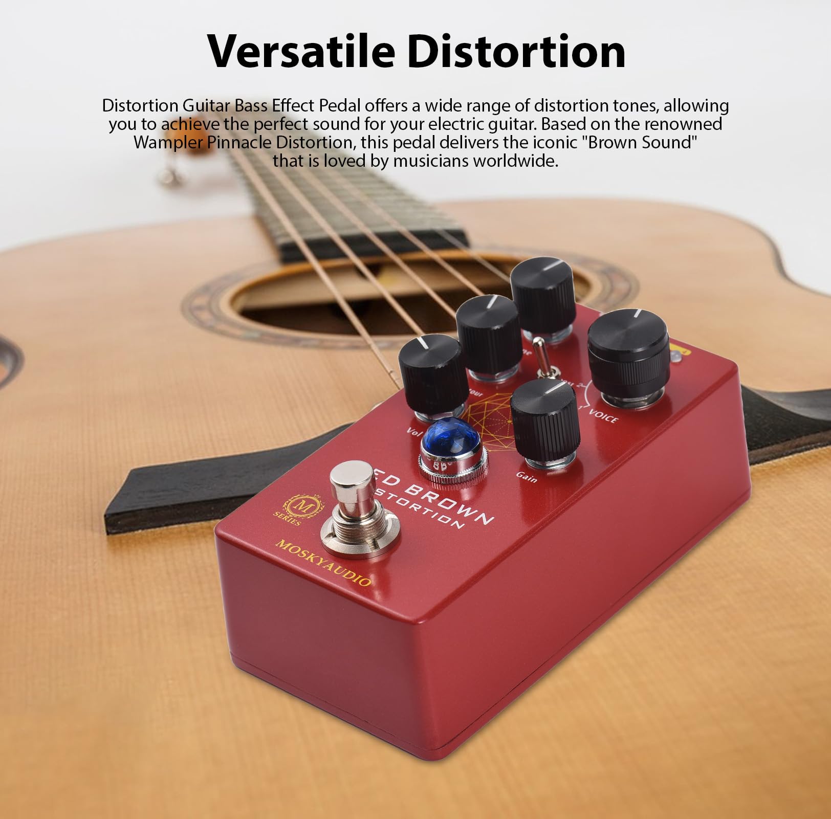 Pedale del pedale di distorsione elettrica pedale degli effetti a chitarra elettrica, pedale 'effetto interfaccia di ingresso/output DC 9v 6.35 mm con effetto di chitarra elettrica