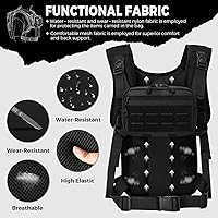 Vista 4 de Tactical Hydration Backpack with 2L Water Bladder and Front Small Tactical Pouch, Outdoor Water Backpack for Men Women, Sports Hydration Pack for