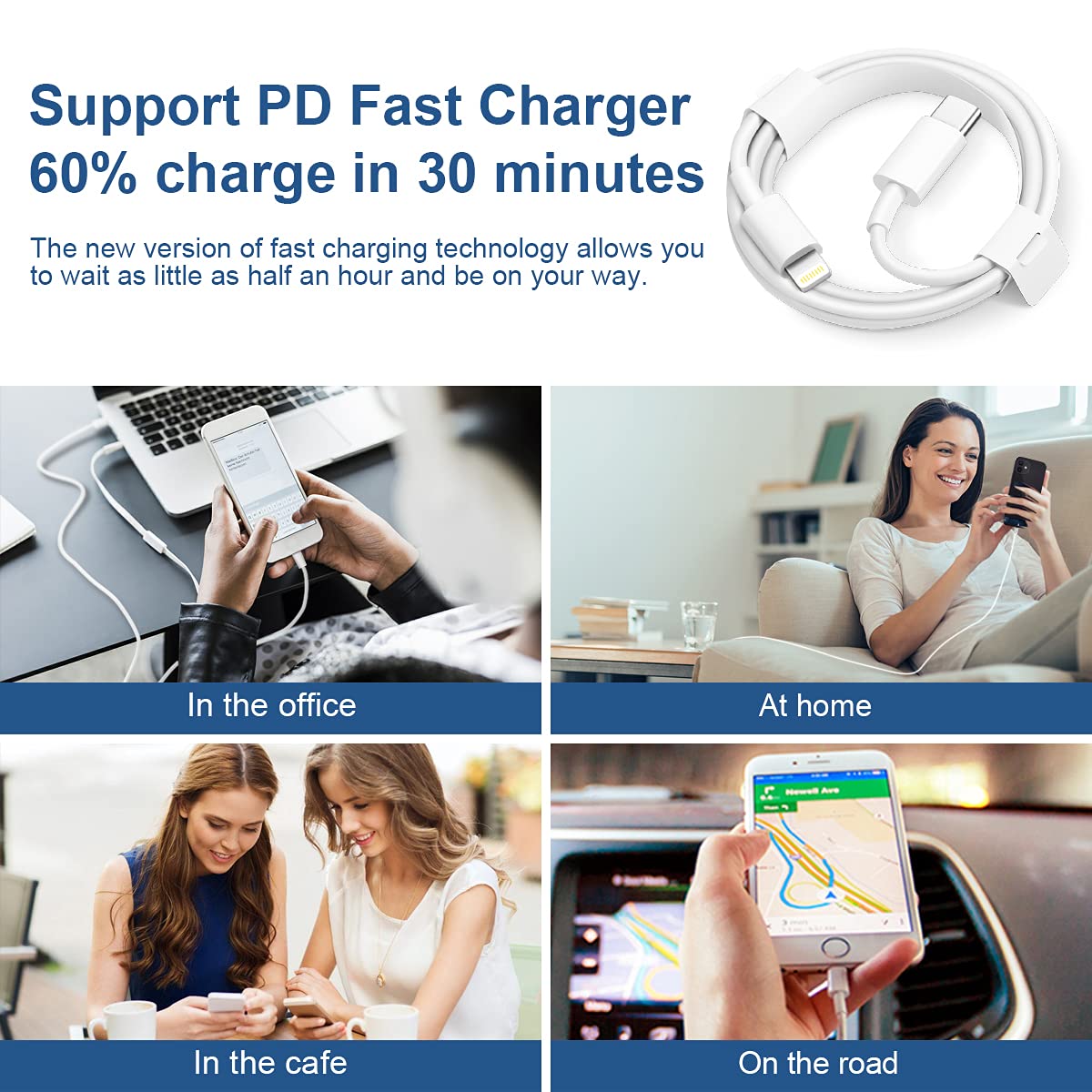 Creative Product iPhone Fast Charger Lightning Cable [Apple MFi Certified] 2-Pack USB-C to Lightning Cable (6.6Ft) Fast Charging Compatible with iPhone 13/13pro 12/12 Mini/12 Pro/12 Pro Max/11 Pro/11 Pro Max/XR/X,iPad