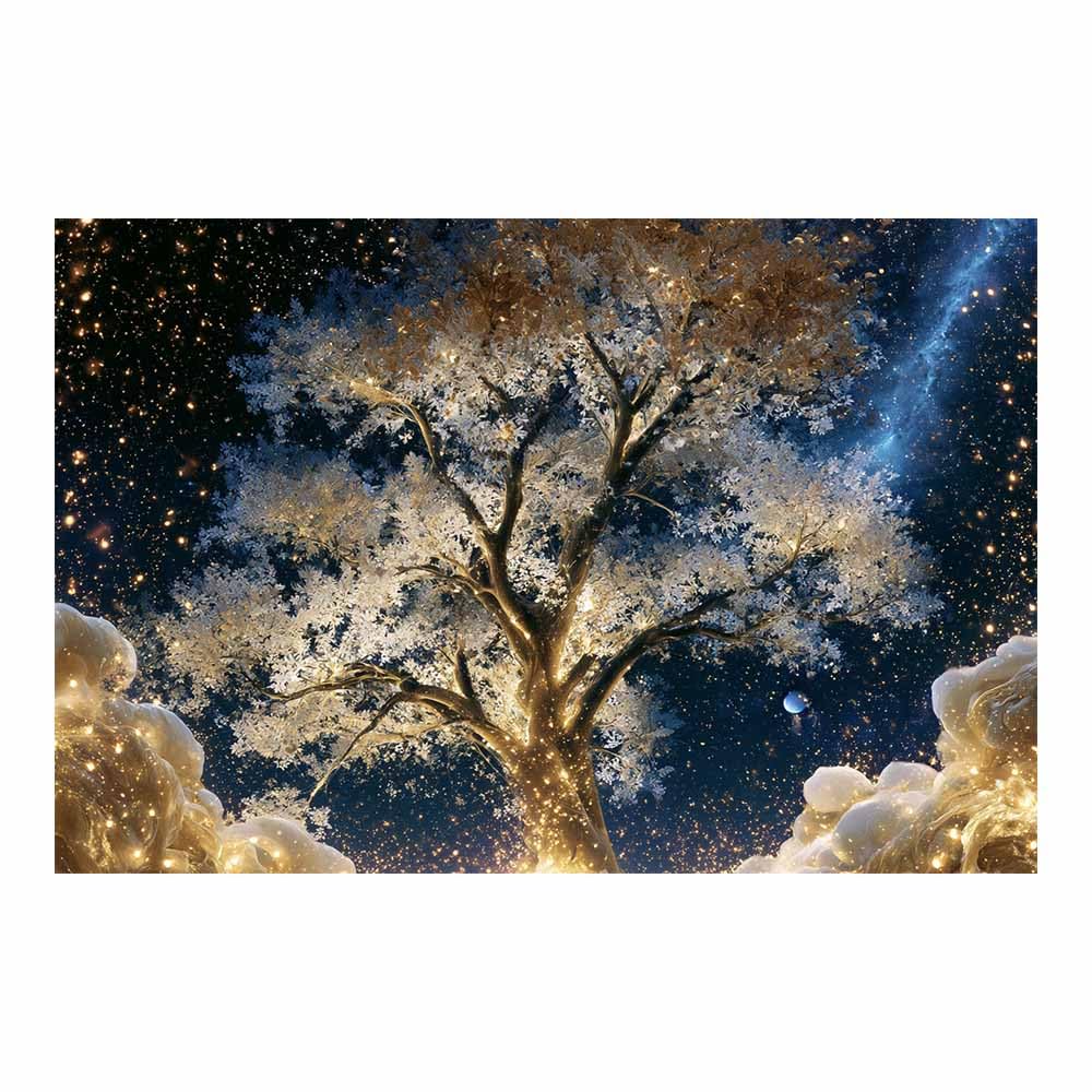 HOQIU Wall Pictures Golden willows Lights tree poster, landscape wall art, for Living Room Bedroom Bathroom.(Multicolor)-60x80cm Unframed