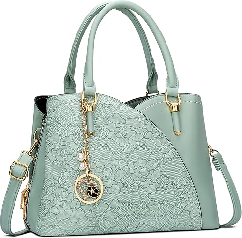 KKXIU Monederos y bolsos de mano con triple compartimento para mujer, bolso de mano con asa superior 5-verde,1-negro,1-Rosa,2-Azul,2-Olive,rosado