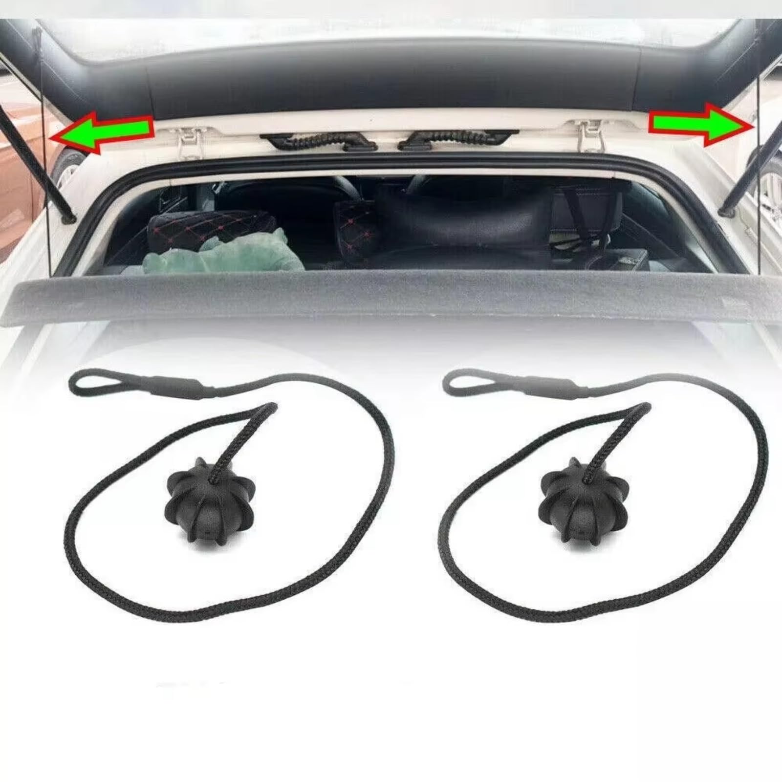 EstanteríA Paquete Cuerda Cordón Universal Para Maletero De Coche 45 Cm 2 Unidades Color Negro
