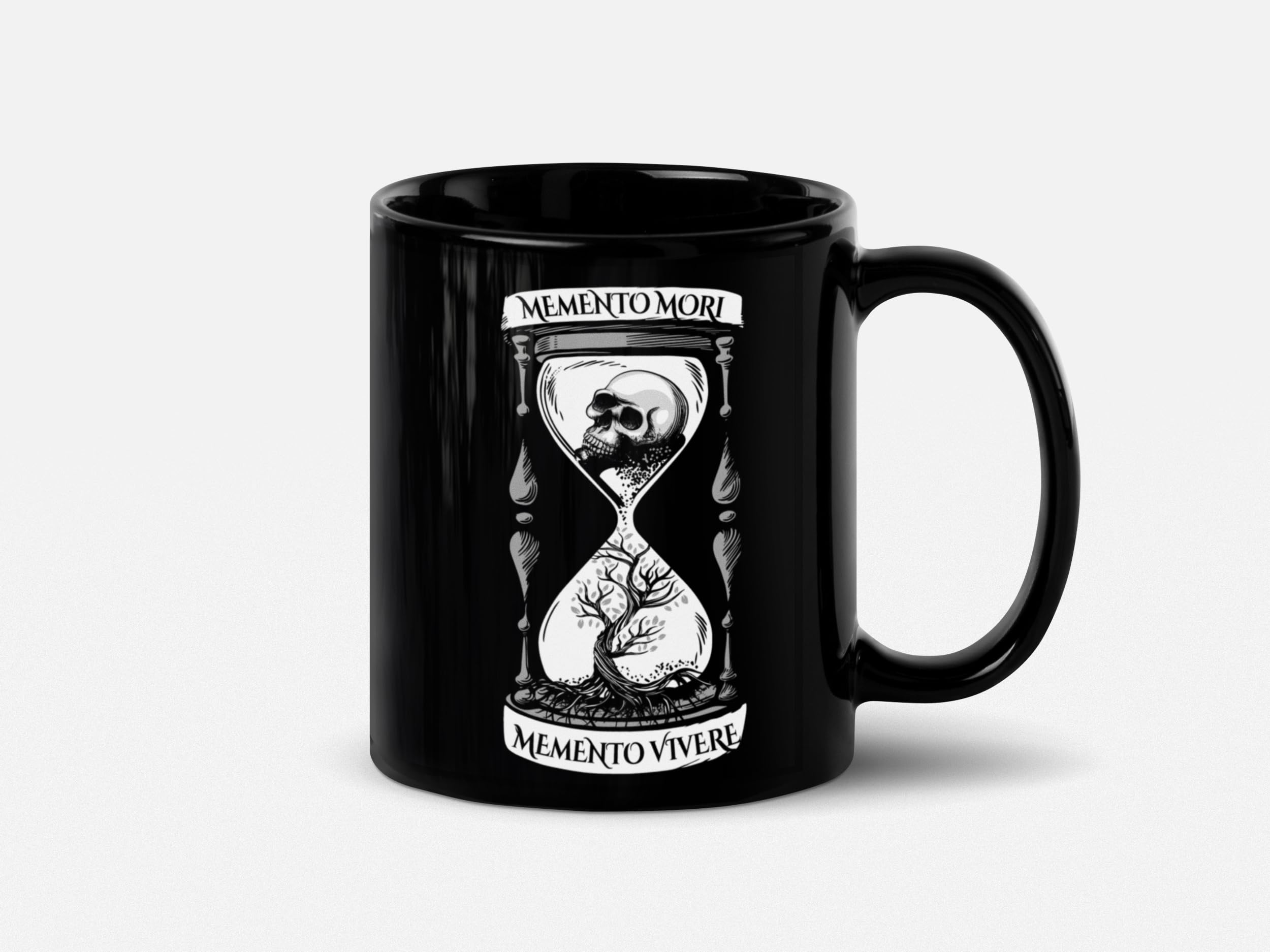Amazon.com: SoulnPassions Memento Mori Memento Vivere Skull Ceramic  Coffee Mug, 11 oz, Black