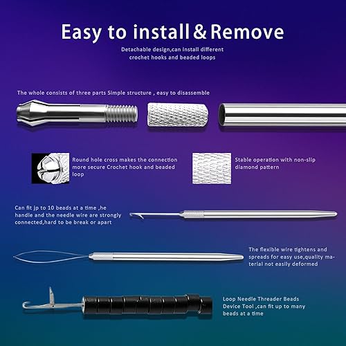 Miniatura 4 de Alicates para extensiones de cabello, alicates de pelo de 2 agujeros, kit de herramientas de extensión de cabello para extensiones de cabello con