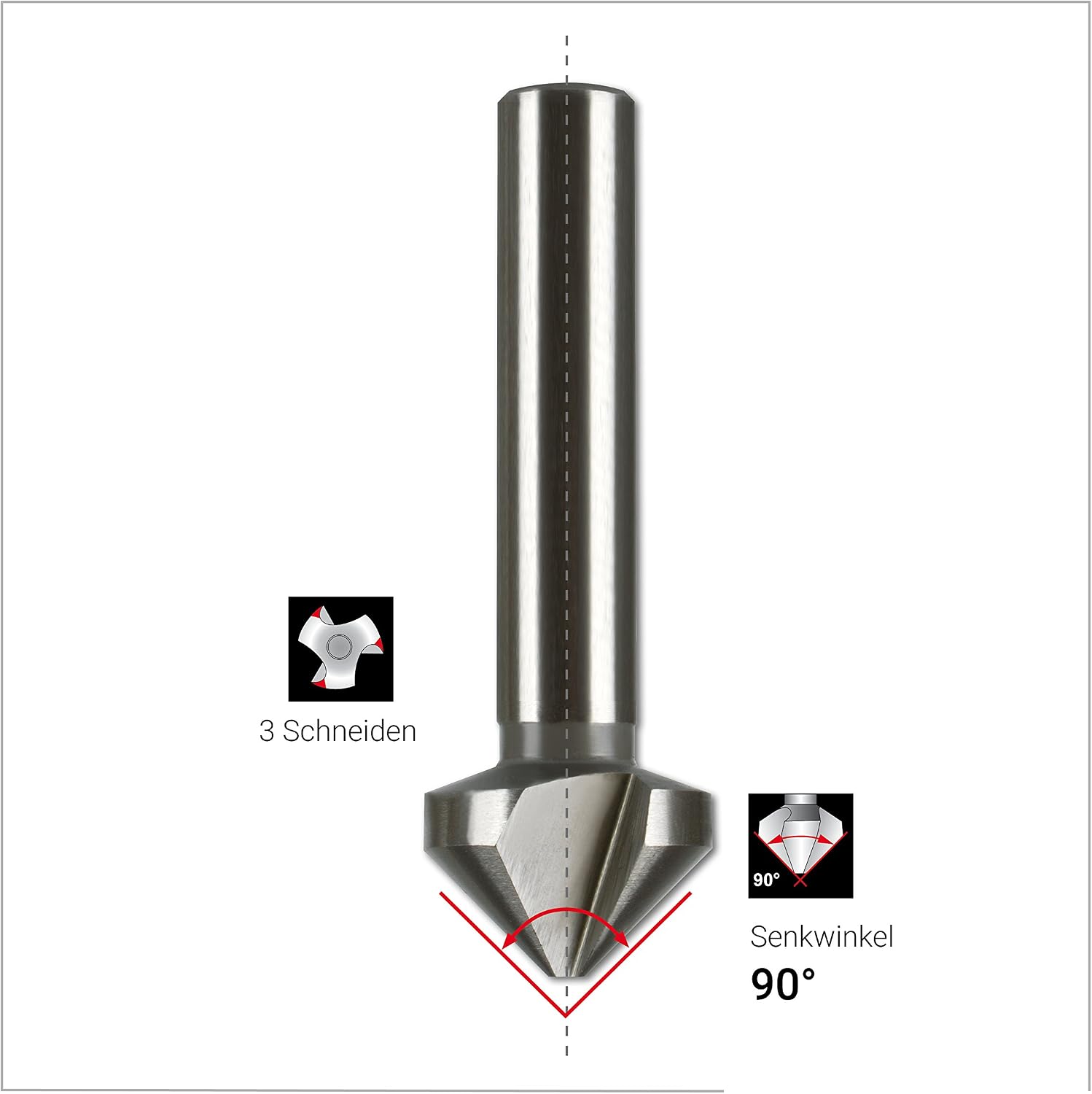 Ruko HSS Hand Deburrer with Countersinker, Bright Finish, 20.5 mm Diameter, R102146, 20,5 mm - Image 3
