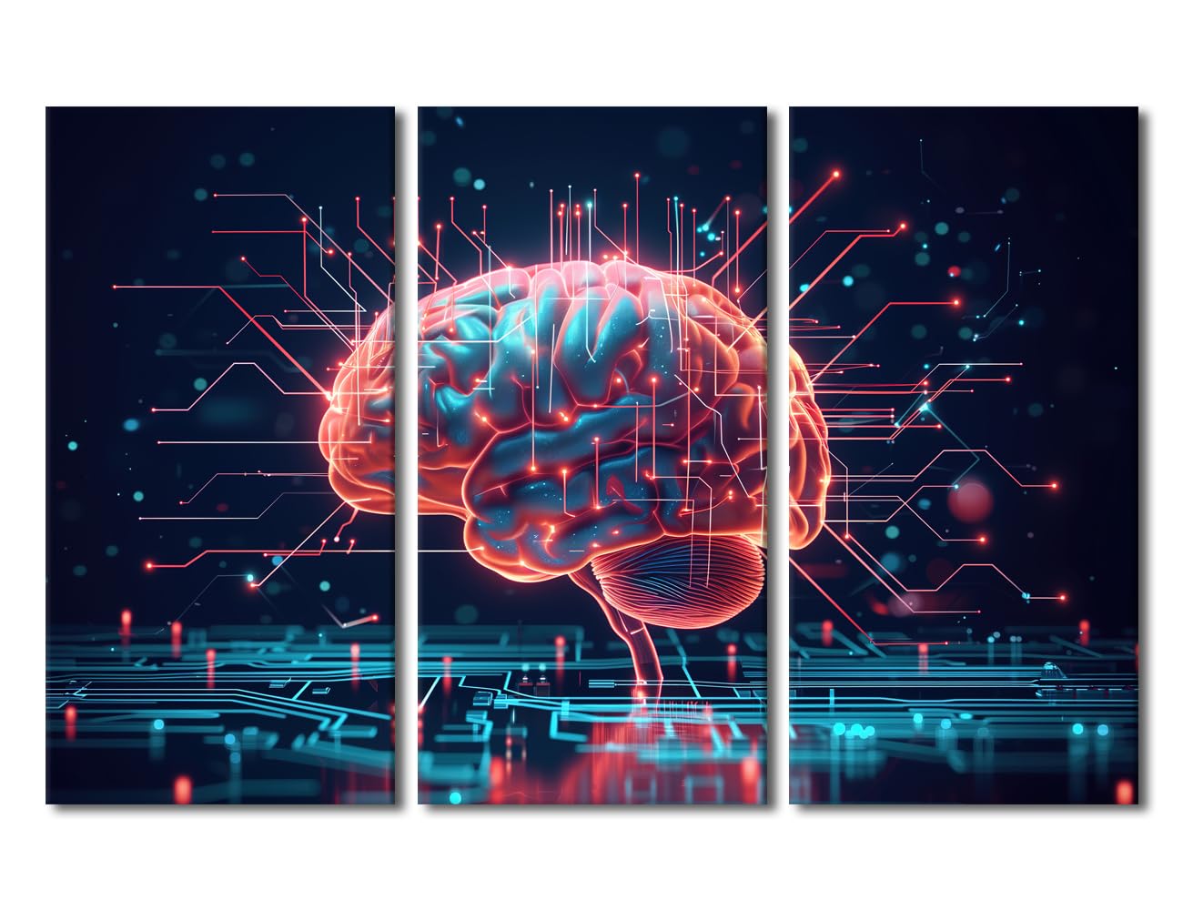 Amazon.com: Framed Wall Art 3 Panel GPU, Crypto, AI, Firewall Network  Security Pictures Print on Canvas for Bedroom Living Room Decorations, Artificial  Intelligence Posters and Prints, 42