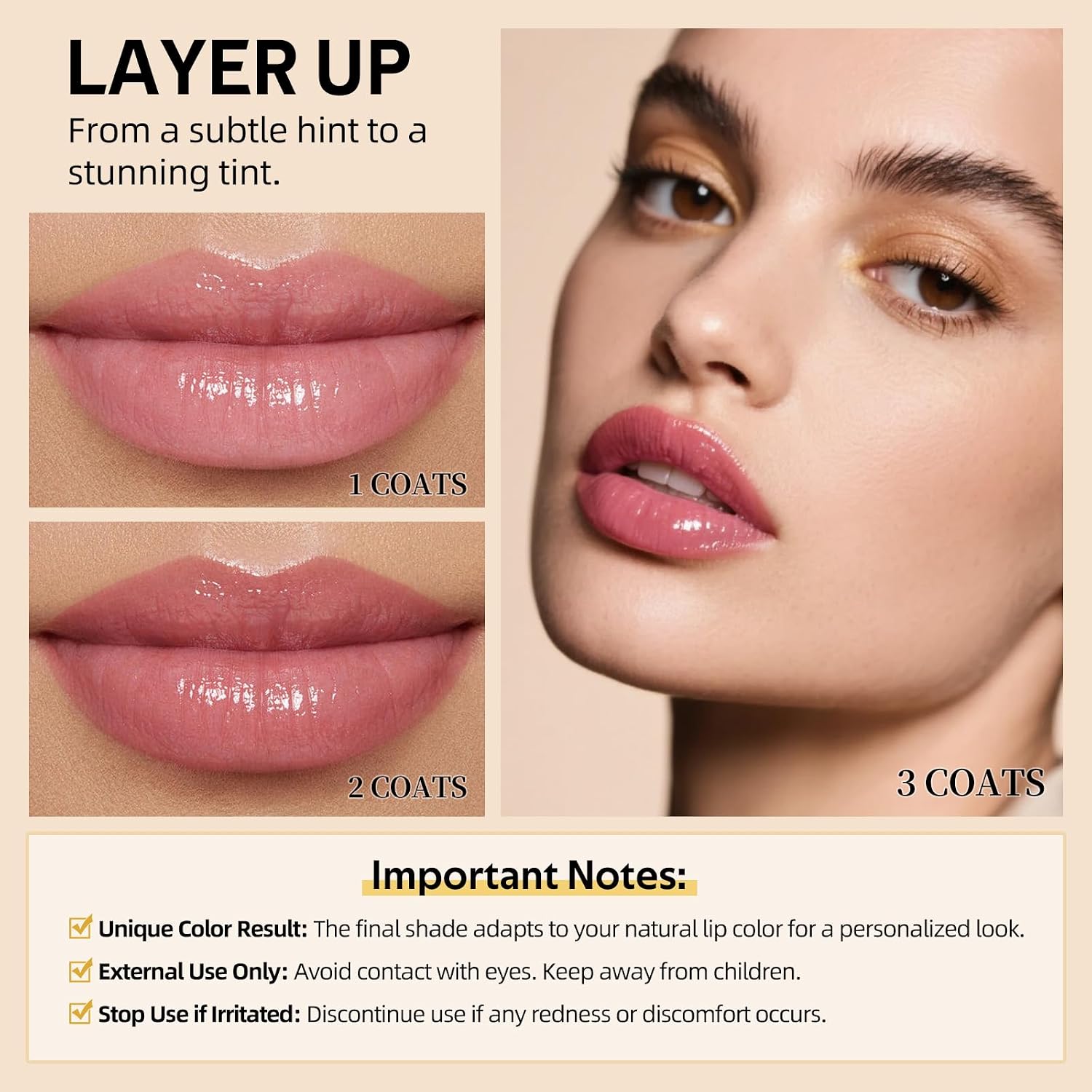 Honey Tinted Lip Balm Set, 3 PCS Sheer Vegan Lipstick for Dry Lips image 5