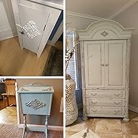 Vista 8 de MUXSAM Rhomb - Apliques de madera tallada para muebles, calcomanías de roseta de madera sin pintar, decoración central para puerta, pared, armario