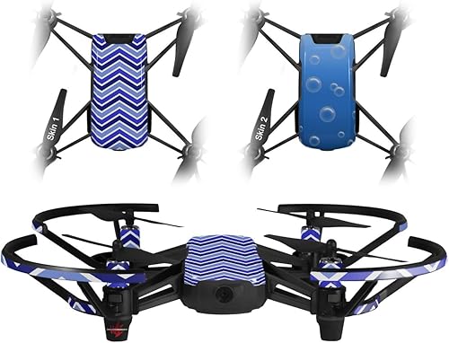 Miniatura 1 de Skin Decal Wrap 2 Pack para DJI Ryze Tello Drone Zig Zag Blues Drone no incluido