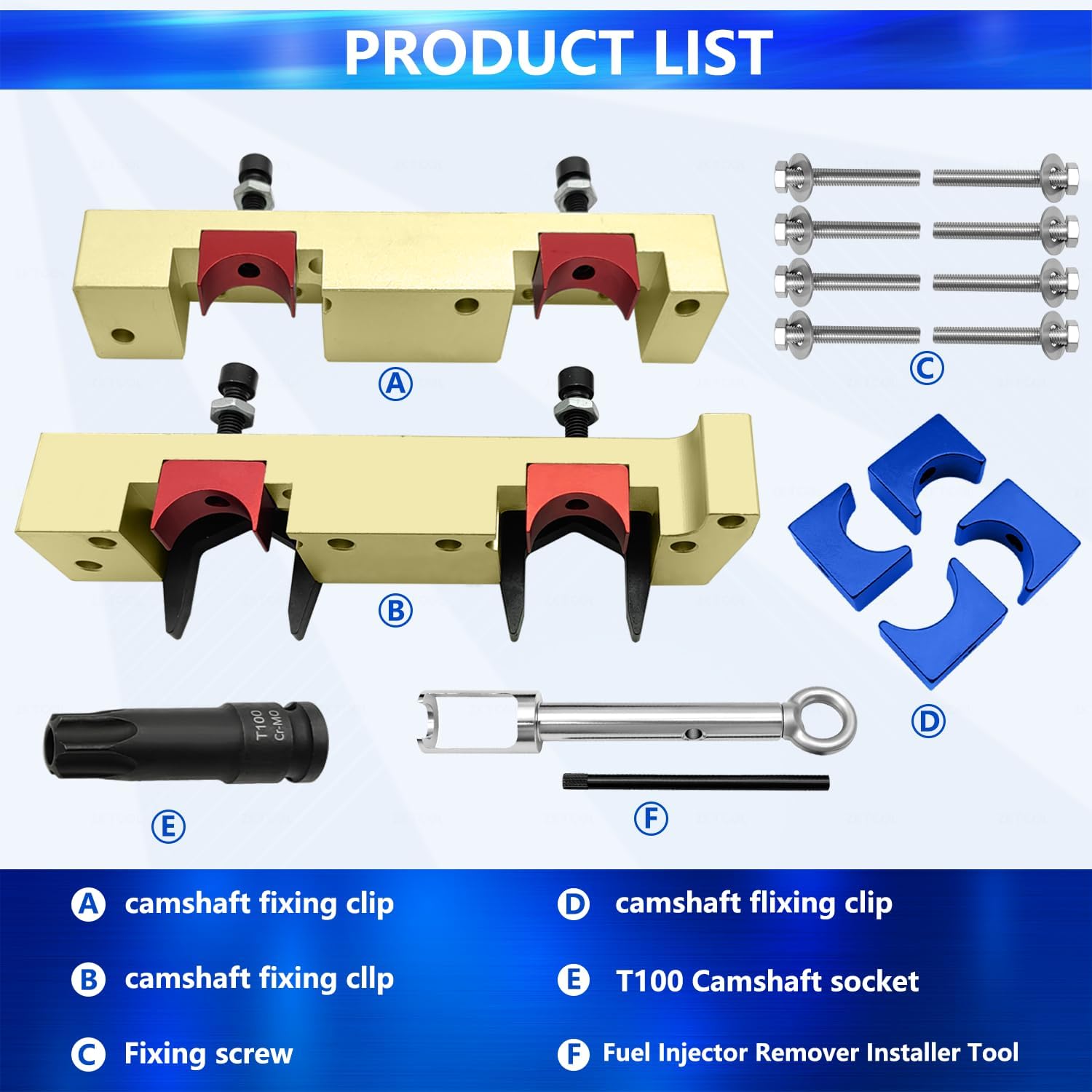 17Pcs Engine Camshaft Timing Alignment Tool Kit Compatible with Mercedes Benz M133 M260 M264 M270 M274 Engine Replace 270 589 00 6100, 270 589 01 6100