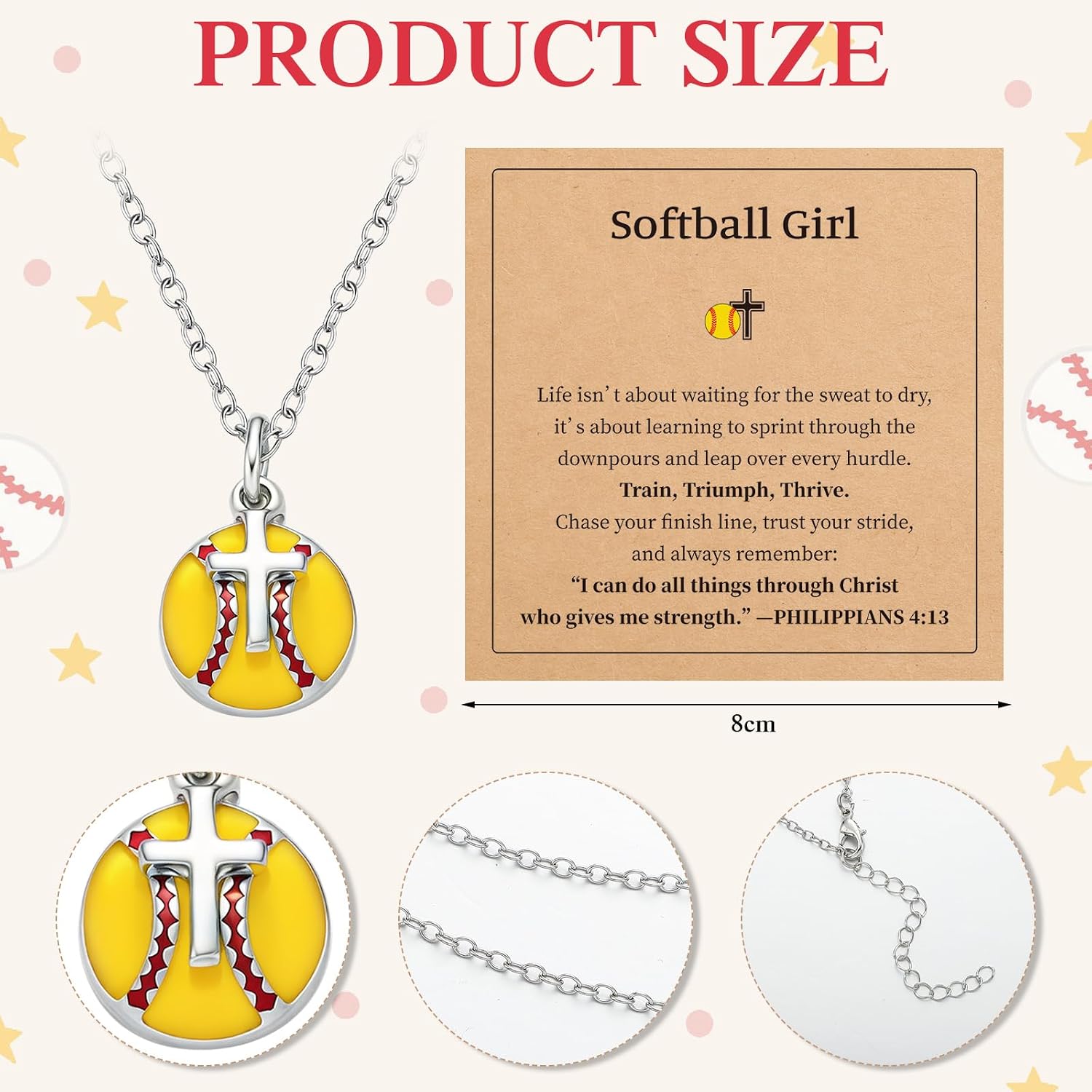 Liliaafar 12 Set Sport Cross Necklace Bulk Senior Night Gifts Basketball/Baseball/Softball/Volleyball Necklace for Team Gift
