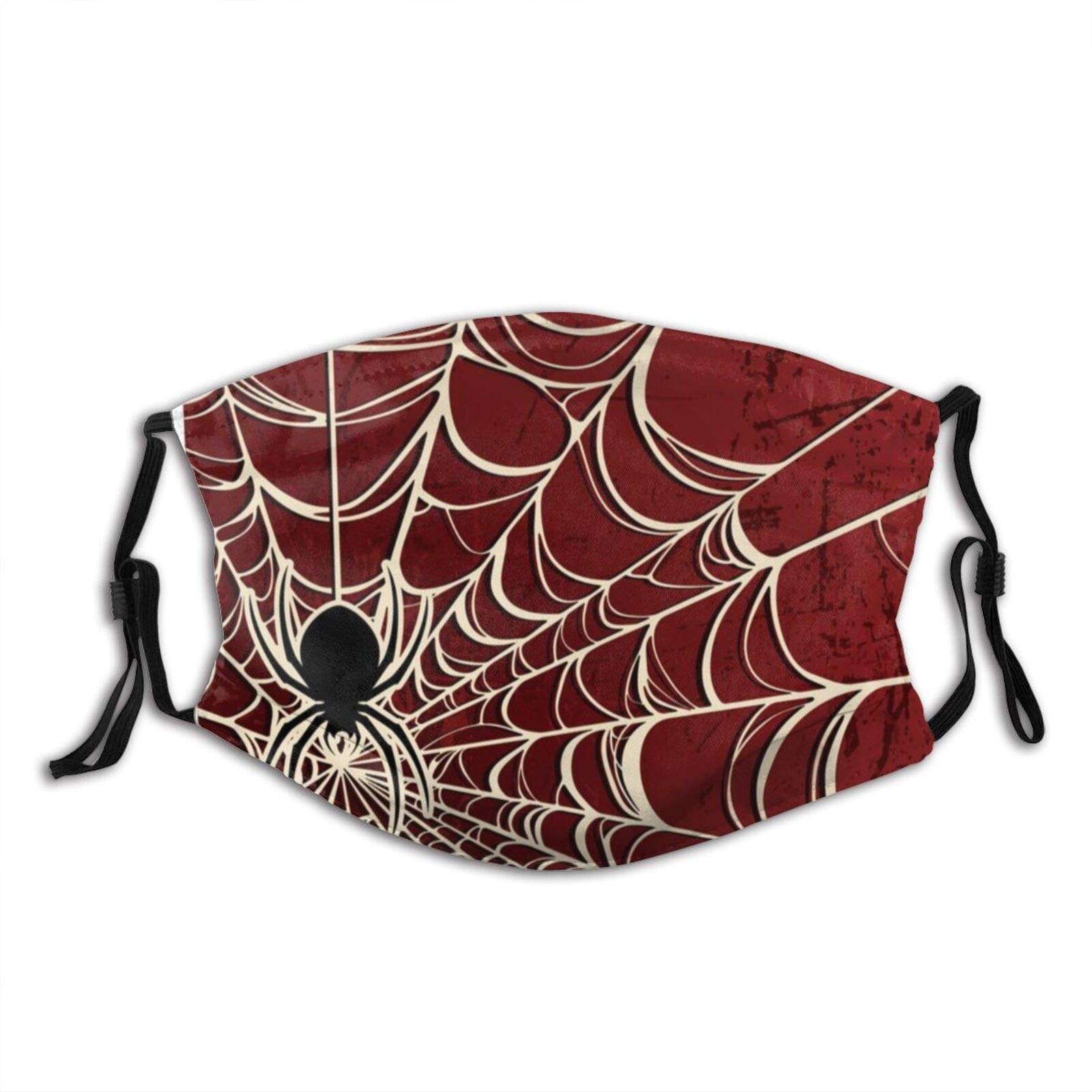 Red Spider Web Face Mask Fashion Dustproof Breathable Reusable Scarf Adjustable Washable Protective Bandana