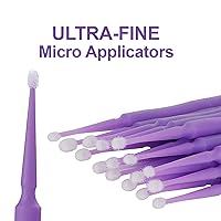 Vista 6 de 400 piezas de microaplicadores dentales Microswabs desechables para extensiones de pestañas Blanco