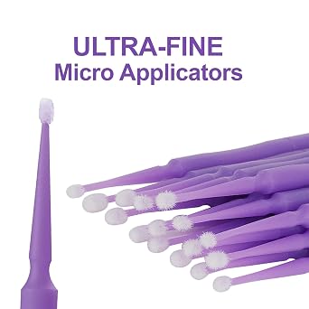 400 Pcs Dental Micro Applicators Brushes Disposable Microbrush Applicators Microswabs for Eyelash Extensions - Purple