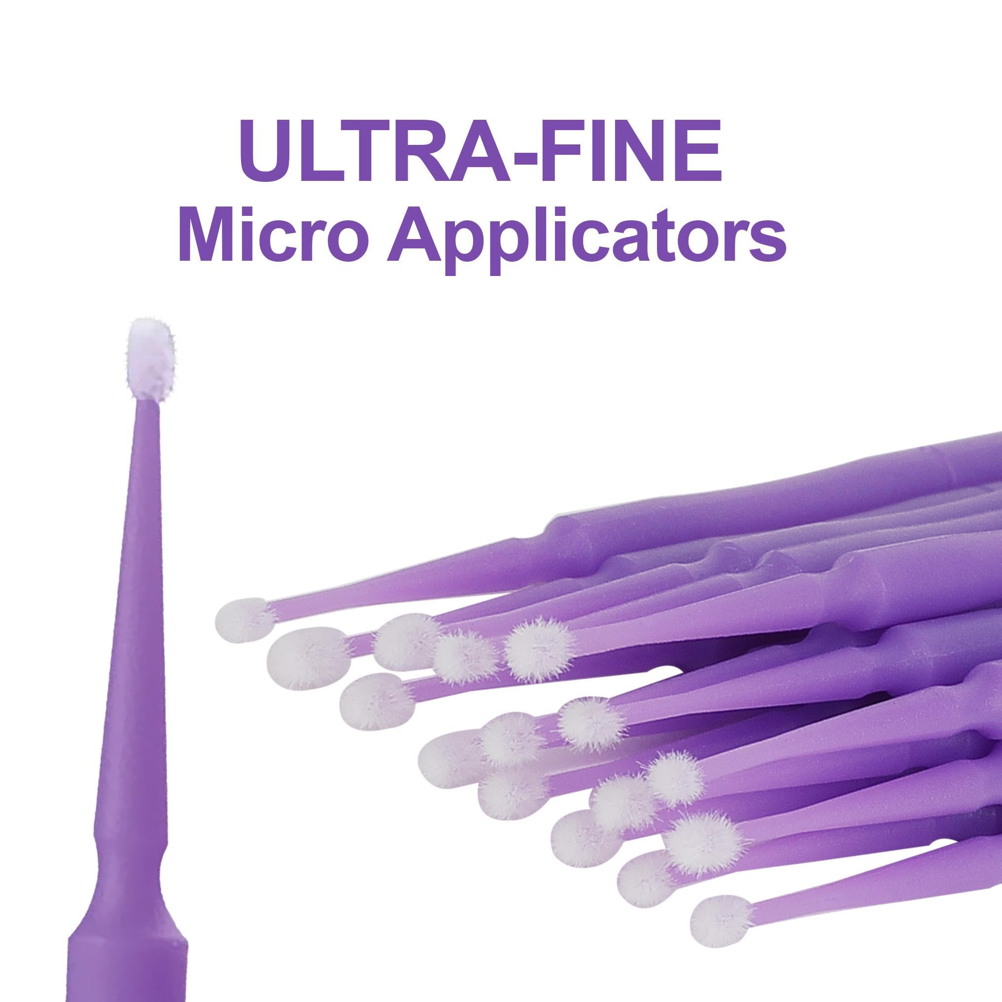 Aplicadores de microcepillo dental desechables de grado médico/dental, cepillos de aplicación flexibles para extensiones de pestañas, cuidado personal y obras de arte, 4 tamaños, 400 por caja