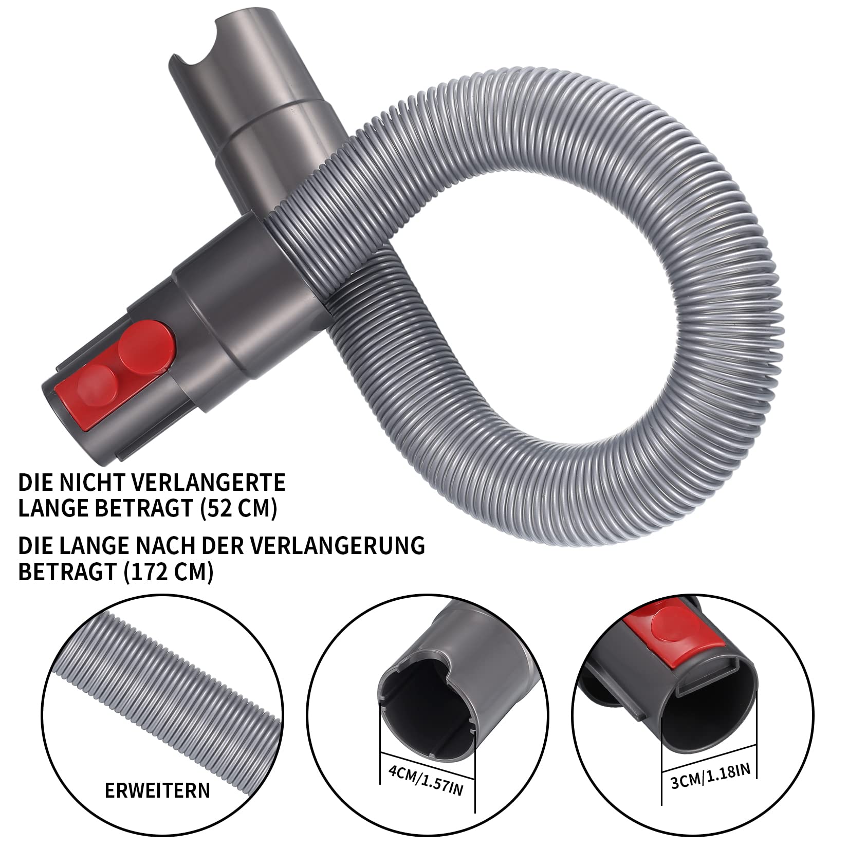 Przedłużenie węża do odkurzacza Dyson V7 V8 V10 SV10 SV11, wąż przedłużający, wąż zastępczy, akcesoria