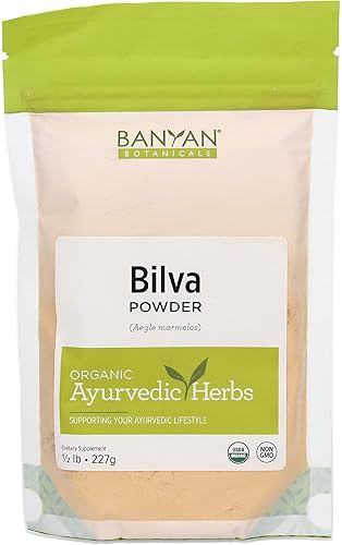 Banyan Botanicals Bilva Powder - Certificado orgánico, 12 libra - Aegle marmelos - Apoya la función adecuada de los intestinos y promueve la