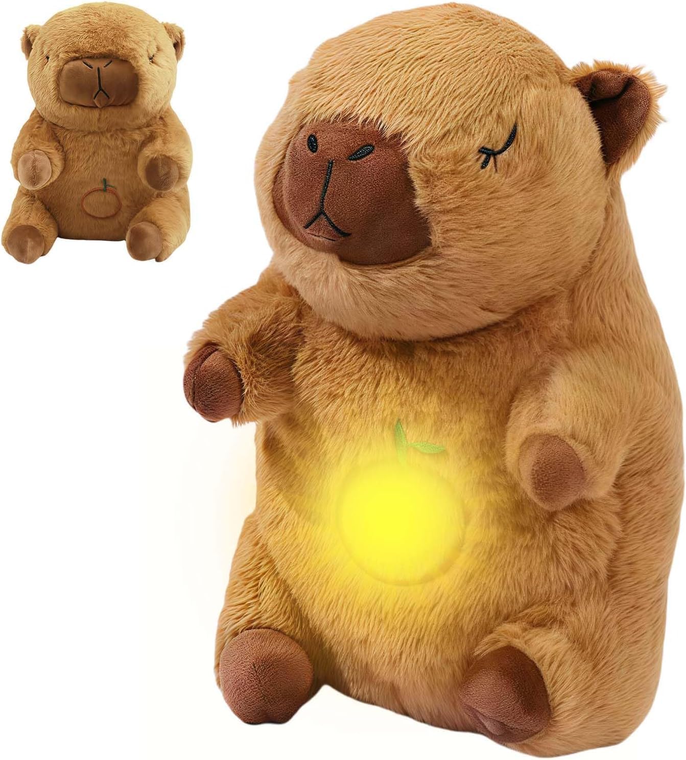 rytopt Breathing Stuffed Animal, Upgraded Version, No Breathing Movement in Its Abdomen, Capybara Breathing Plush, 4 Gear Adjustment, Volume Control, Portable Plush Toy with Music & Lights