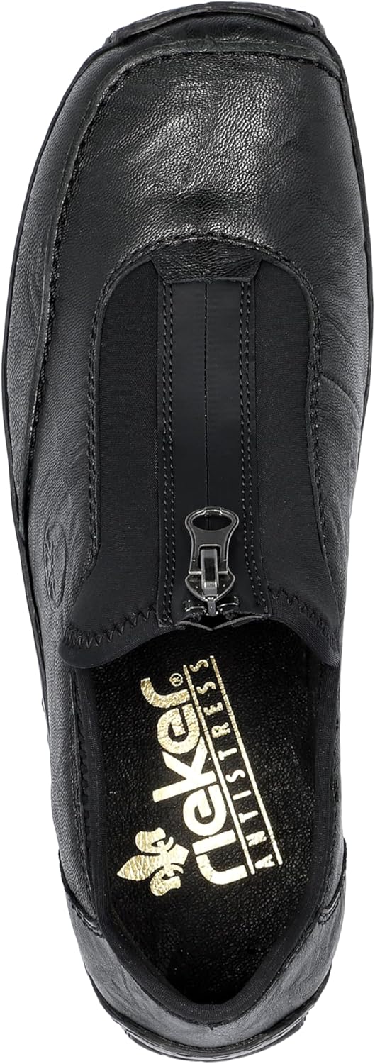 Top-down view of the Rieker L1753 loafer, showing the overall shape and zip.